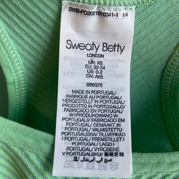 NWT Sweaty Betty Salix Green Illusion Seamless Sports Bra - Picture 8 of 10